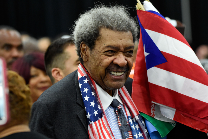 Don King attends the Islamic funeral prayer service for Muhammad Ali on June 9, 2016, in Louisville, Ky. (Stephen J. Cohen/WireImage)